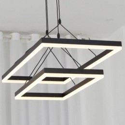 Modern Frame Pendant Light Acrylic Black Chandelier
