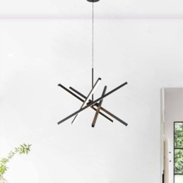 Modern Pendant Light Dimmable Black Strip Ceiling Lamp
