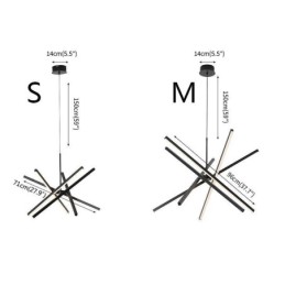 Modern Pendant Light Dimmable Black Strip Ceiling Lamp