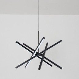 Modern Pendant Light Dimmable Black Strip Ceiling Lamp