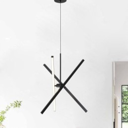 Modern Pendant Light Dimmable Black Strip Lamp