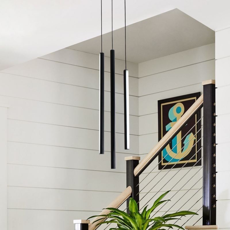 Modern Chandelier Long Strip Pendant Light Duplex Building