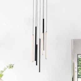 Modern Chandelier Long Strip Pendant Light Duplex Building