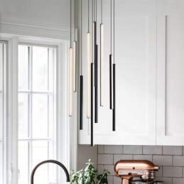 Modern Chandelier Long Strip Pendant Light Duplex Building