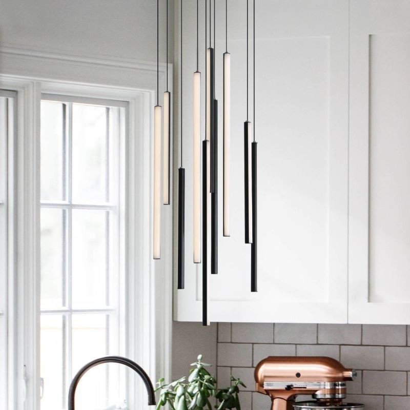 Modern Chandelier Long Strip Pendant Light Duplex Building