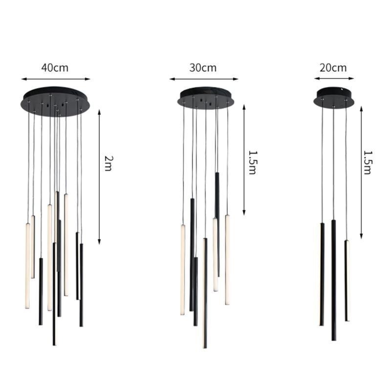 Modern Chandelier Long Strip Pendant Light Duplex Building