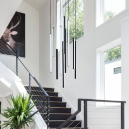 Modern Chandelier Long Strip Pendant Light Duplex Building