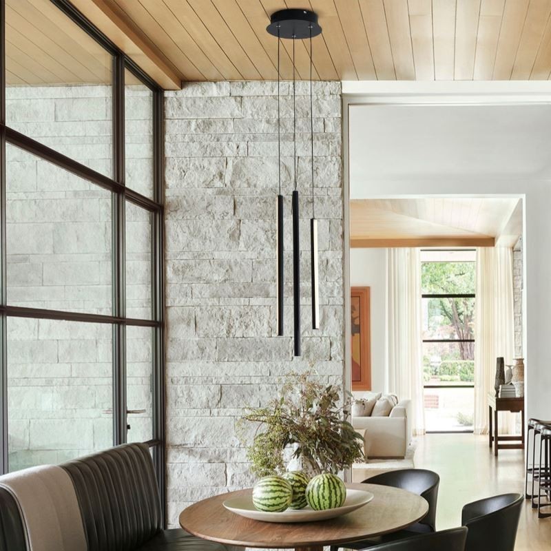 Modern Chandelier Long Strip Pendant Light Duplex Building