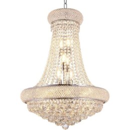 Crown Shaped Chandelier Luxurious Crystal Pendant Light