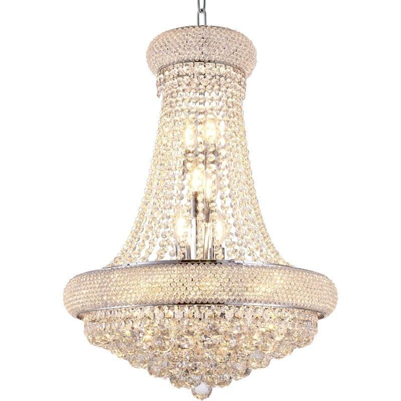 Crown Shaped Chandelier Luxurious Crystal Pendant Light