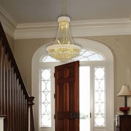 Crown Shaped Chandelier Luxurious Crystal Pendant Light