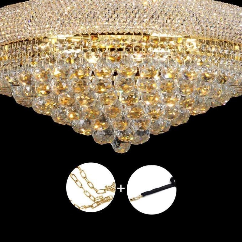 Crown Shaped Chandelier Luxurious Crystal Pendant Light