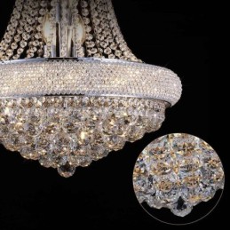 Crown Shaped Chandelier Luxurious Crystal Pendant Light