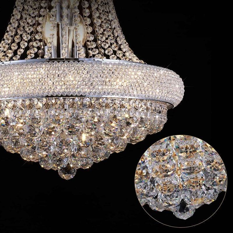 Crown Shaped Chandelier Luxurious Crystal Pendant Light