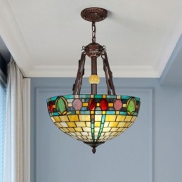 Stained Glass Pendant Light Decorative Hanging Lamp