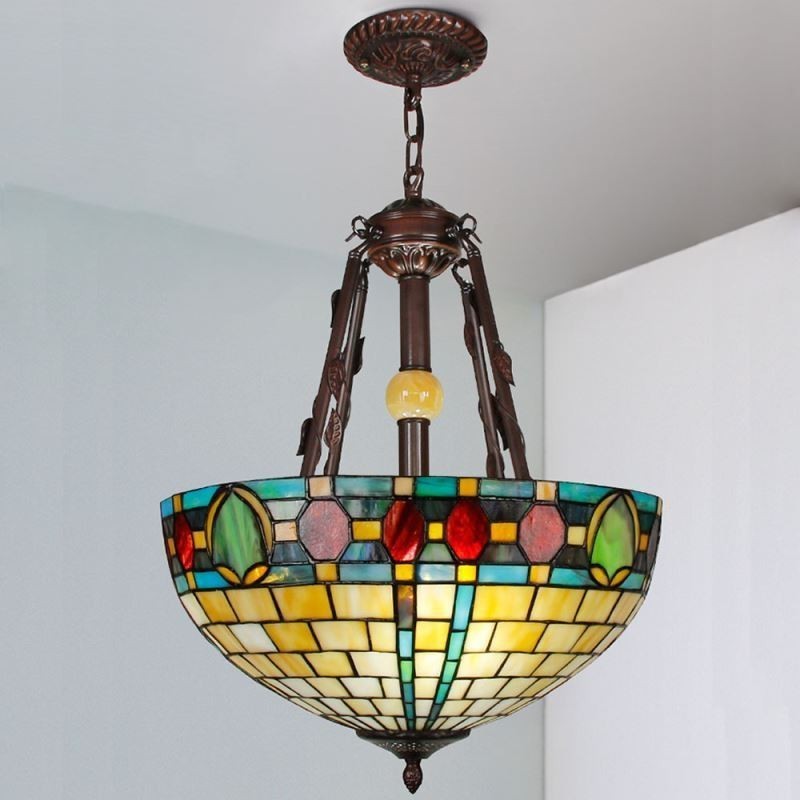 Stained Glass Pendant Light Decorative Hanging Lamp