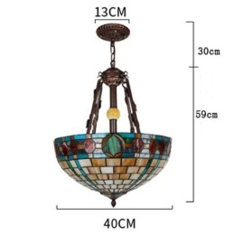 Stained Glass Pendant Light Decorative Hanging Lamp
