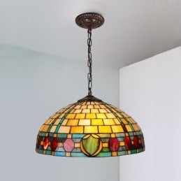 Stained Glass Pendant Light Vintage Hanging Lamp