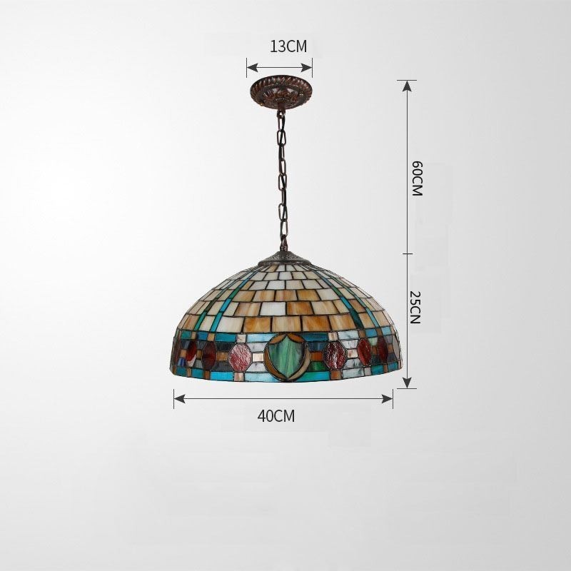 Stained Glass Pendant Light Vintage Hanging Lamp