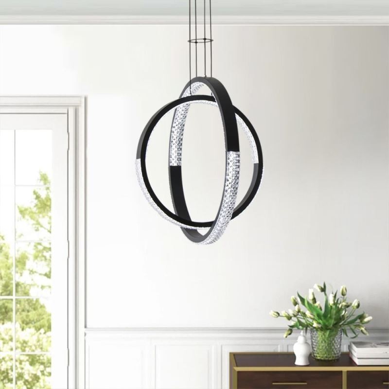 Modern Chandelier 2 Rings Pendant Lighting Dining
