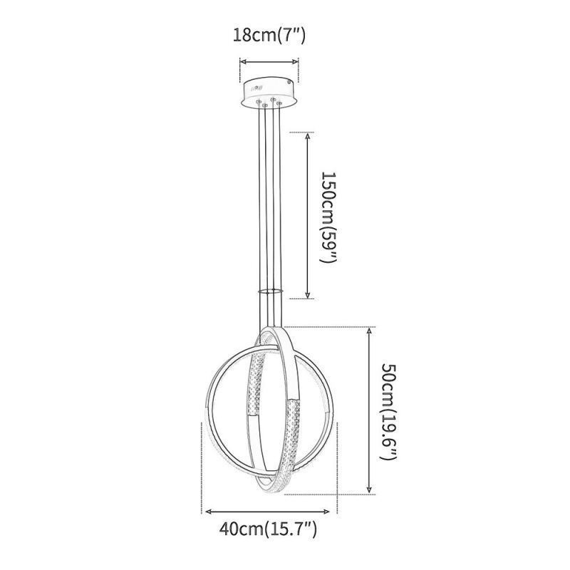 Modern Chandelier 2 Rings Pendant Lighting Dining