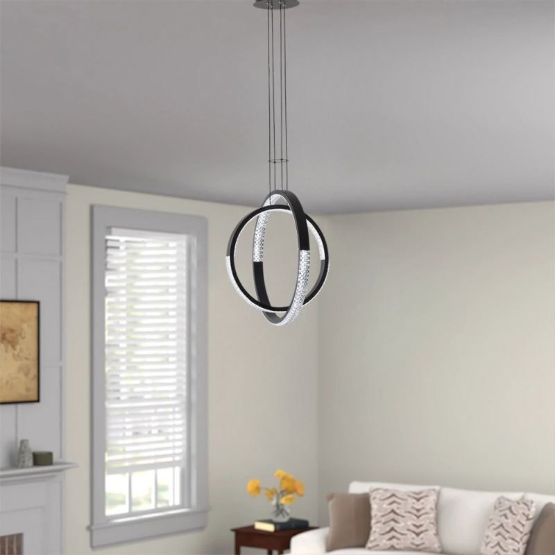 Modern Chandelier 2 Rings Pendant Lighting Dining