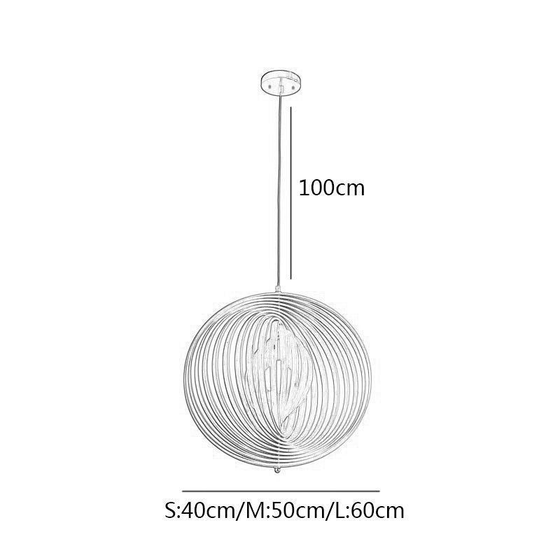 Modern Round Ball Chandelier Basswood Pendant Lamp