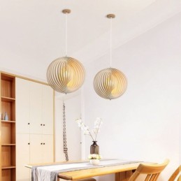 Modern Round Ball Chandelier Basswood Pendant Lamp