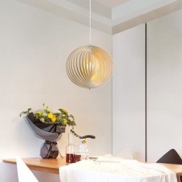 Modern Round Ball Chandelier Basswood Pendant Lamp