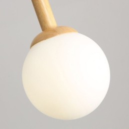 Japanese Wooden Pendant Light Nordic Glass Hanging Lamp