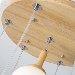 Japanese Wooden Pendant Light Nordic Glass Hanging Lamp