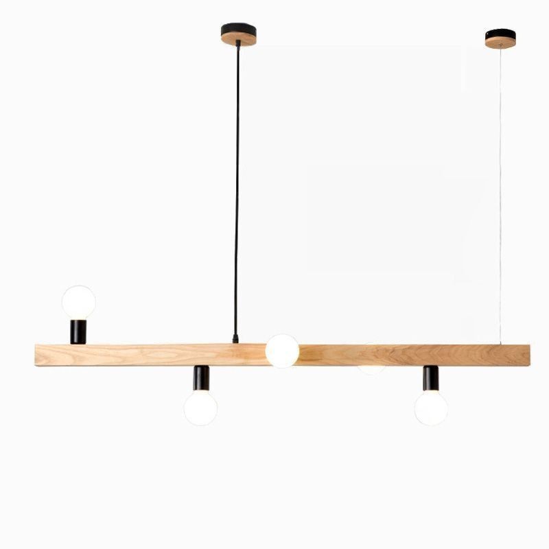 Japanese Wooden Pendant Light Molecule Chandelier