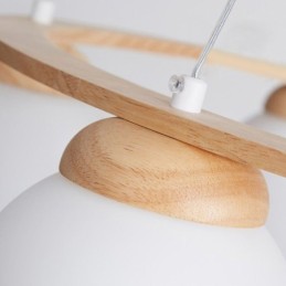 Japanese Wood Chandelier Molecule Pendant Light