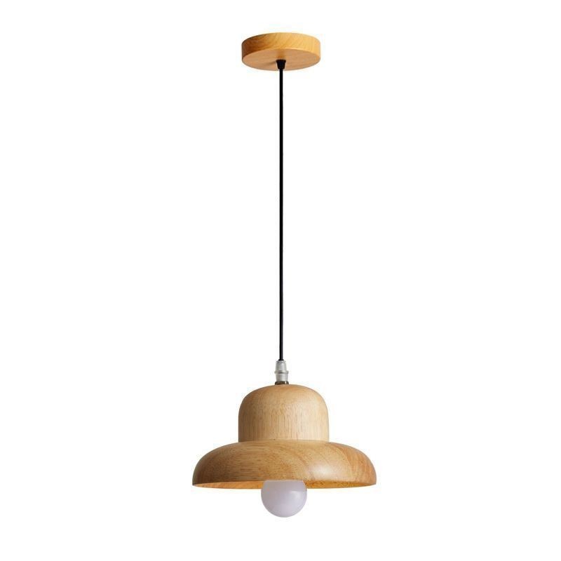 Japanese Wood Pendant Light Hat Hanging Light