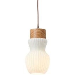 Japanese Wood Pendant Light Glass Kettle Hanging Light