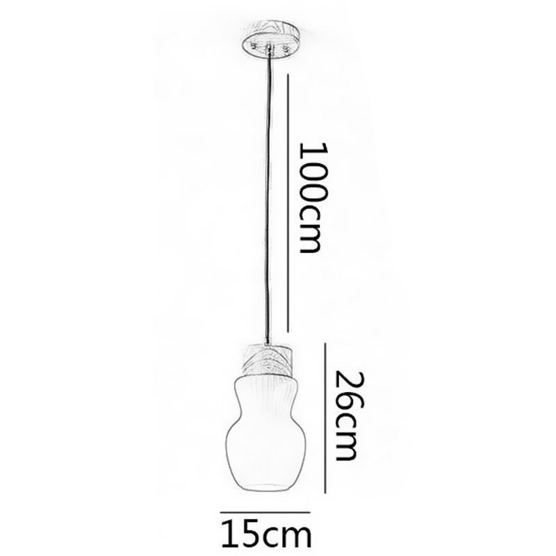 Japanese Wood Pendant Light Glass Kettle Hanging Light