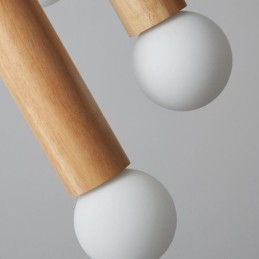 Japanese Wood Pendant Light 6 Lights Hanging Light