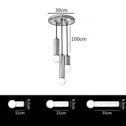 Japanese Wood Pendant Light 3 Lights Hanging Light