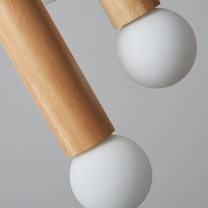 Japanese Wood Pendant Light 3 Lights Hanging Light