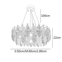 European Iron Pendant Light Creative Glass Leaf Chandelier