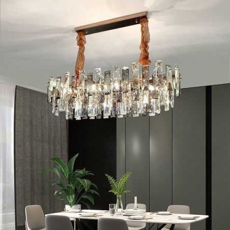 European Glass Chandelier Light Oval Pendant Lamps