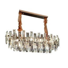European Glass Chandelier Light Oval Pendant Lamps