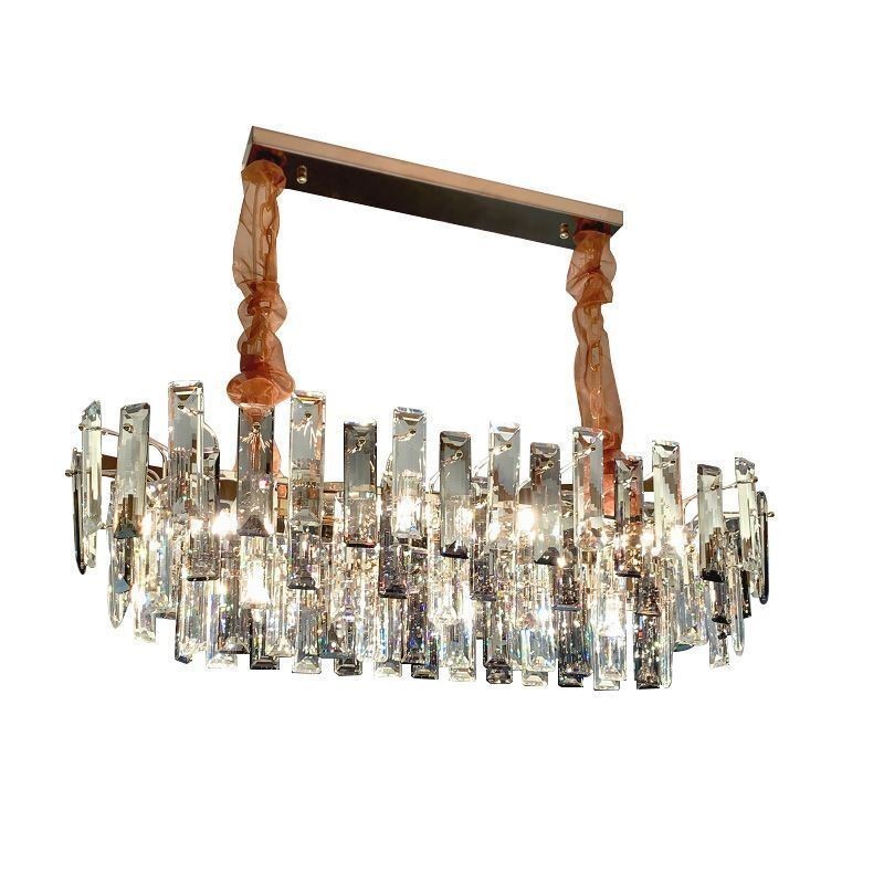 European Glass Chandelier Light Oval Pendant Lamps