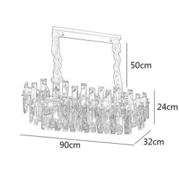 European Glass Chandelier Light Oval Pendant Lamps