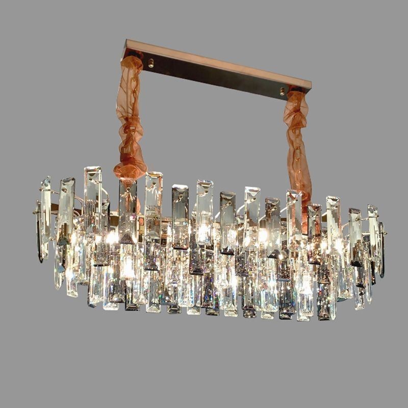 European Glass Chandelier Light Oval Pendant Lamps