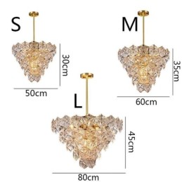 European Glass Pendant Light Modern Cone Shape Chandelier