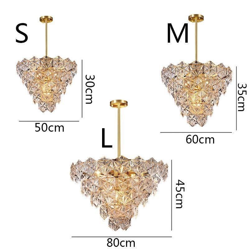 European Glass Pendant Light Modern Cone Shape Chandelier