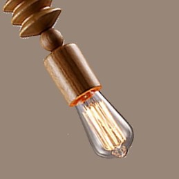 Chandelier Mini Style Traditional Classic Wood Bamboo