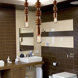 Chandelier Mini Style Traditional Classic Wood Bamboo