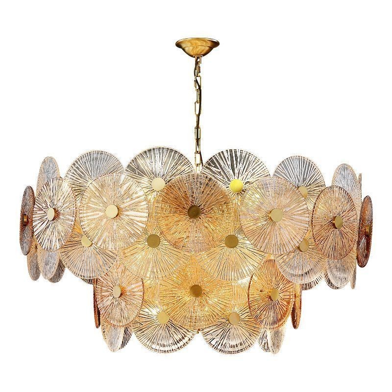 Modern Spark Disc Chandelier Firework Glass Pendant Lamp Home Deco Lighting